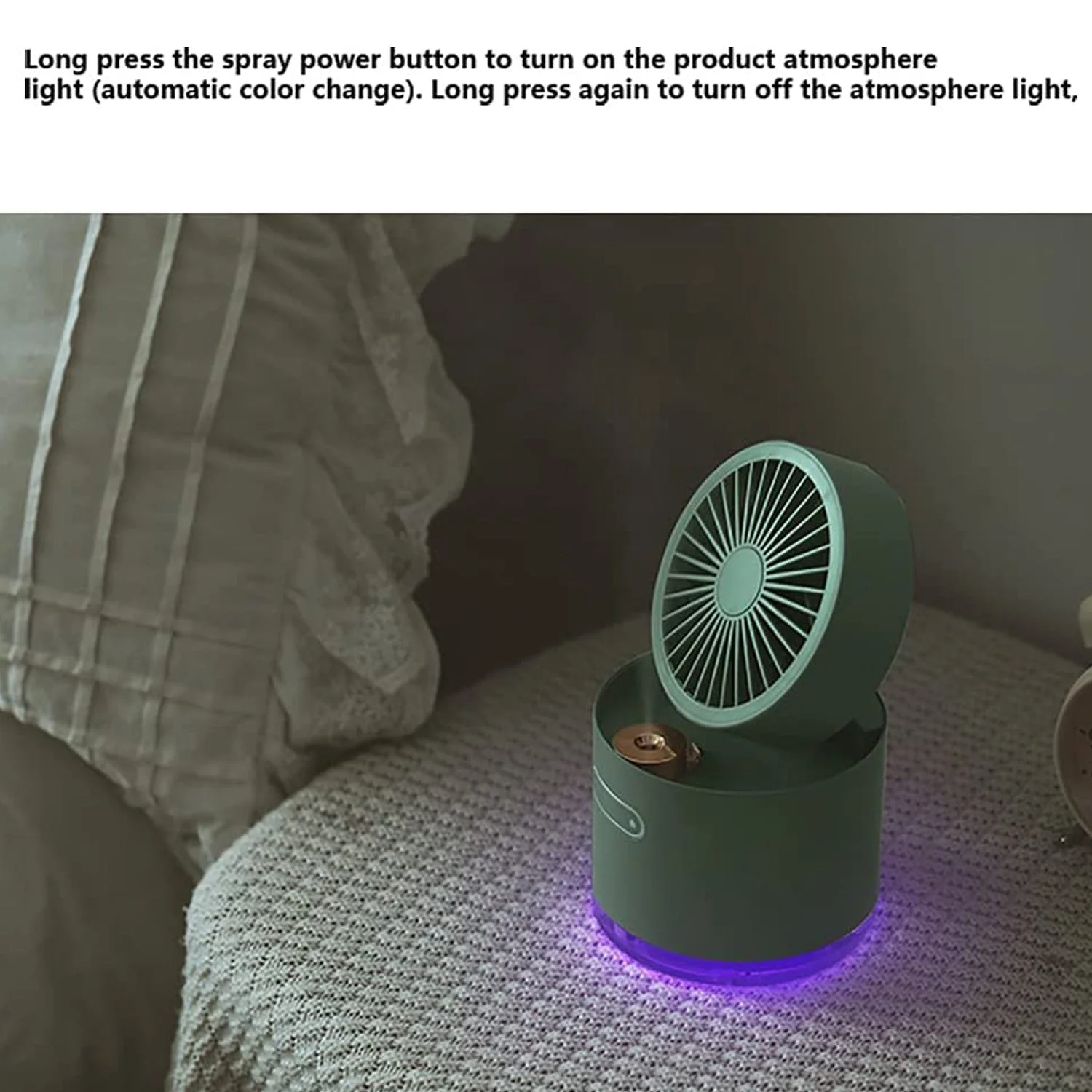 Mini Desktop Cooling Fan with Humidifier Spray - Image 8