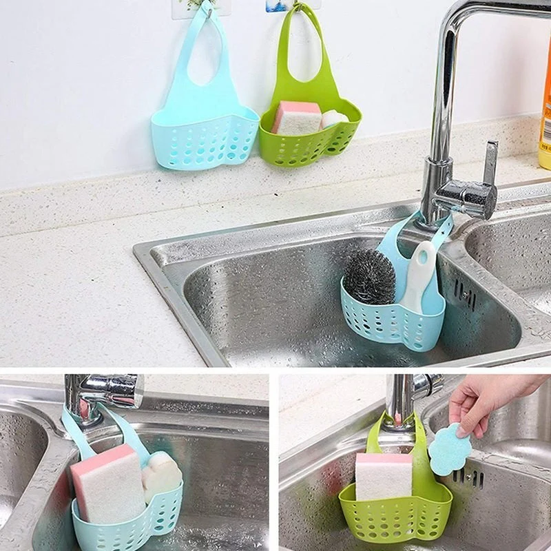 Adjustable Kitchen Bathroom Water Drainage Basket with Faucet Sink Caddy - Image 5