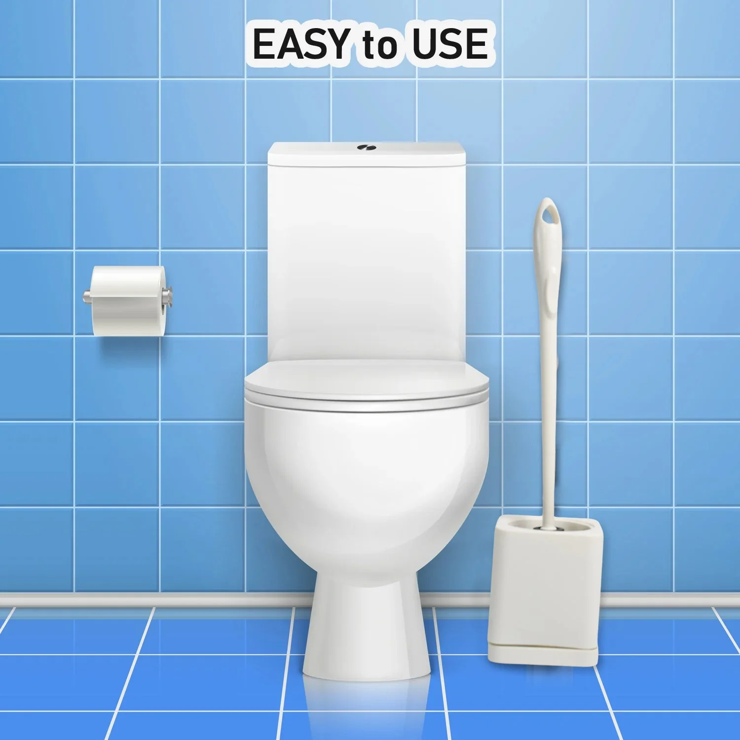 Toilet Brush Set with Holder – Long Handle Cleaning Tool - Image 3