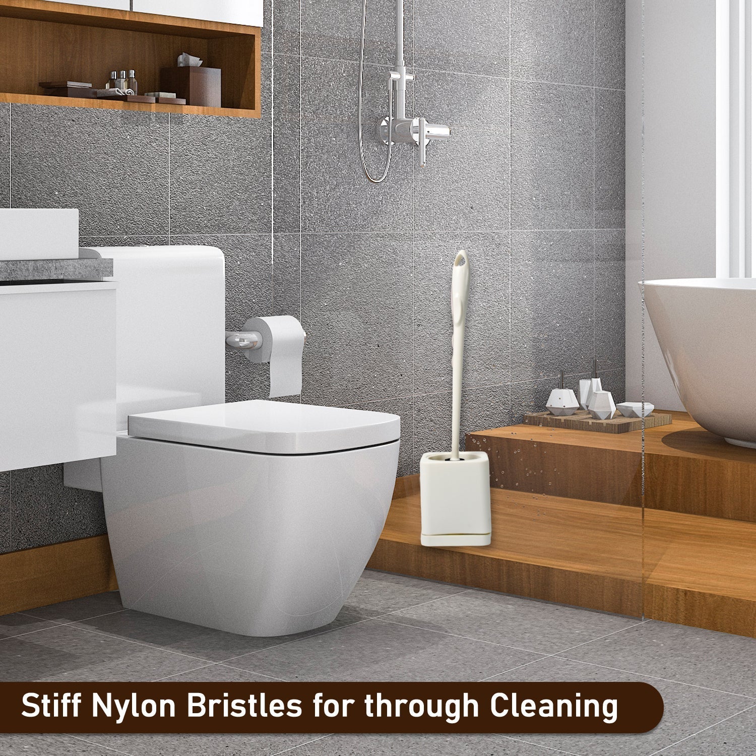 Toilet Brush Set with Holder – Long Handle Cleaning Tool - Image 7