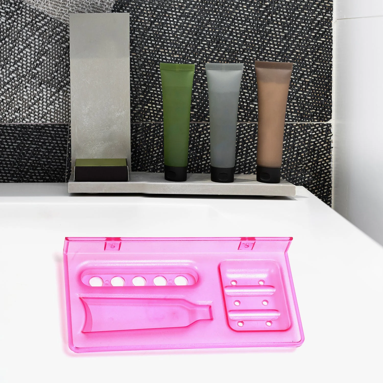 3-in-1 Glass Soap Dish for Bathroom Ware by Pure Source India - Image 2