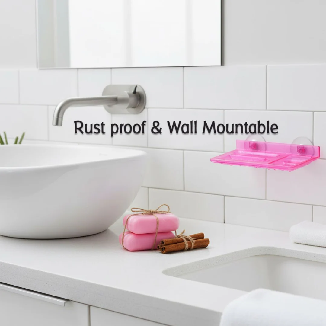 3-in-1 Glass Soap Dish for Bathroom Ware by Pure Source India - Image 3