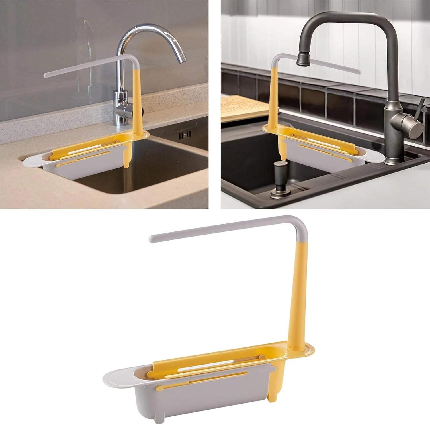 Telescopic Sink Storage Rack Material Kitchen Rag Rack Shelf Drain Basket (1 Pc) - Image 7