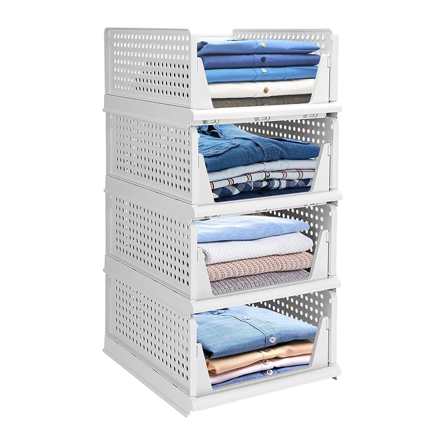 4 Layer Clothes Organizer Foldable Wardrobe Drawer Storage for Closet - Image 3