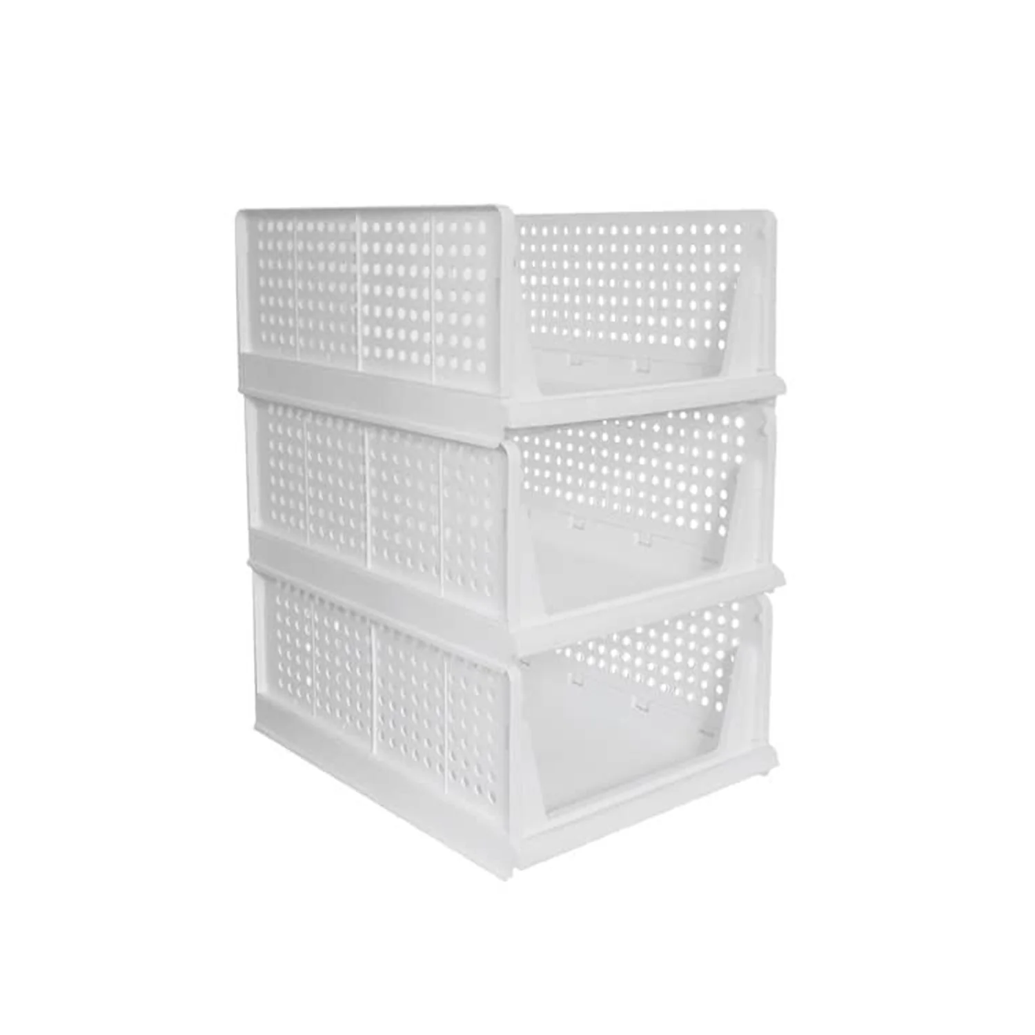 3-Layer Foldable Wardrobe Clothes Organizer Shelf Basket - Image 3