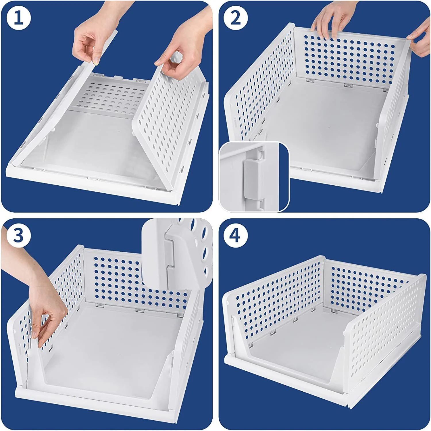 3-Layer Foldable Wardrobe Clothes Organizer Shelf Basket - Image 8