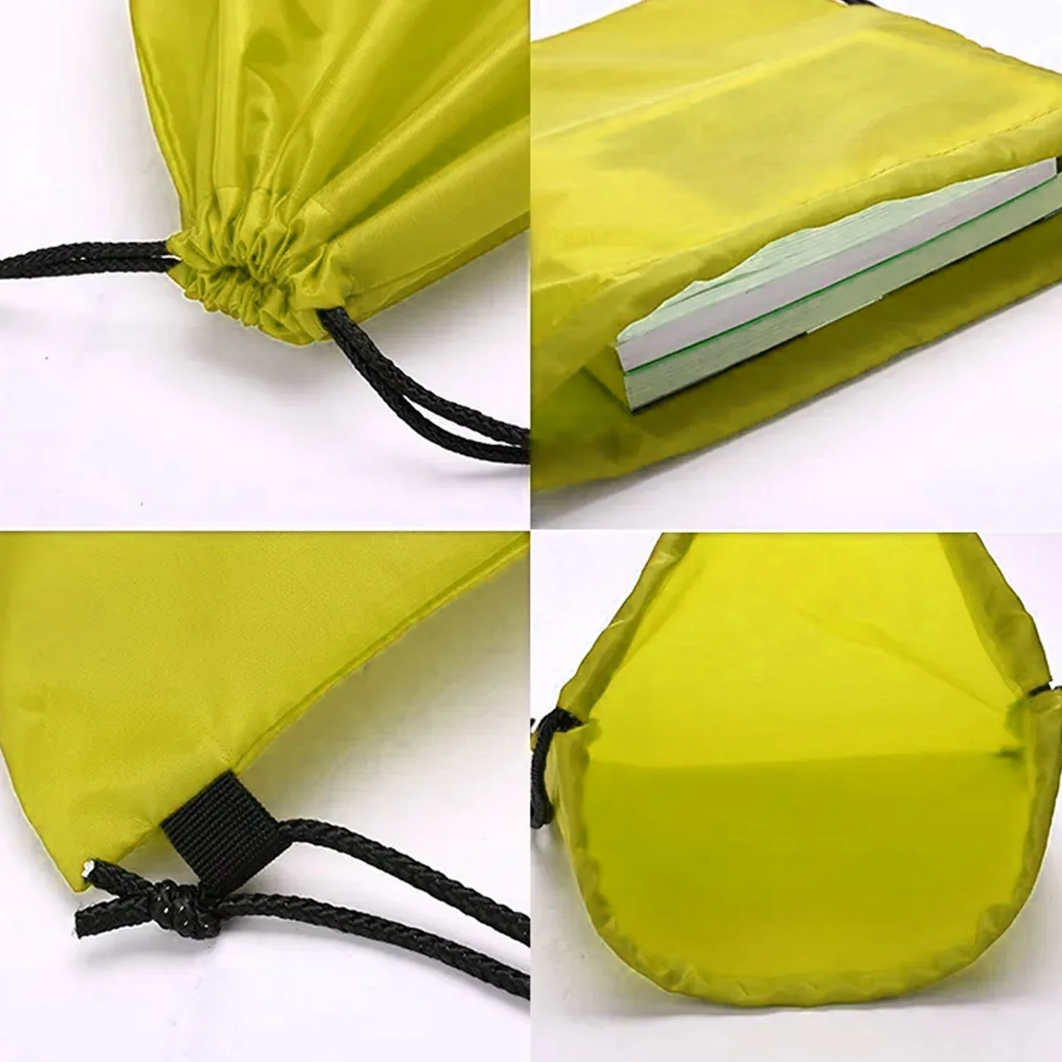 Portable Dori Bag Inside silver with coating Drawstring Backpack - Image 3