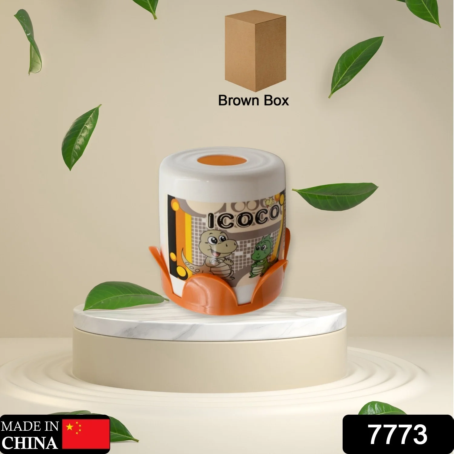 Plastic Round Tissue Box For Toilet Tissue Case Paper Box (1 Pc) - Image 2
