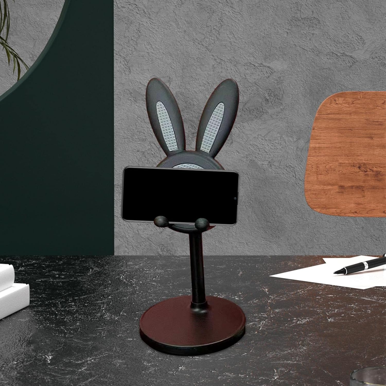 Cute Bunny Phone Stand, Angle Height Adjustable Phone Stand for Desk, Kawaii Phone Holder Desk Accessories, Easter Bunny Gifts Favor for Girl & Boys Accessories for Phone, Tablet, Easter Gifts Favors - Image 6
