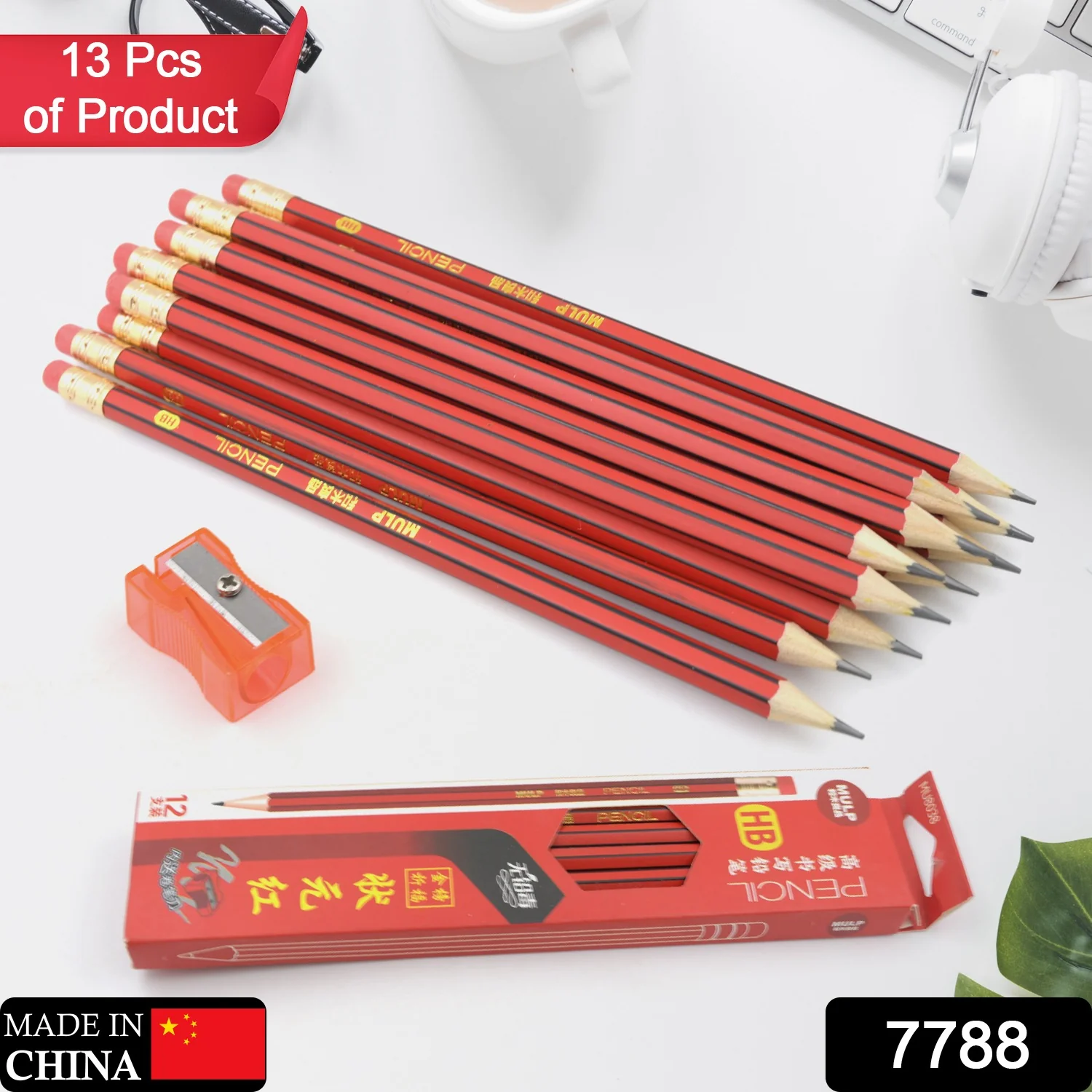 Wooden Pencil Set Multi-Use Wooden Graphite Pencils for Art, School (13 Pc Set) - Image 2