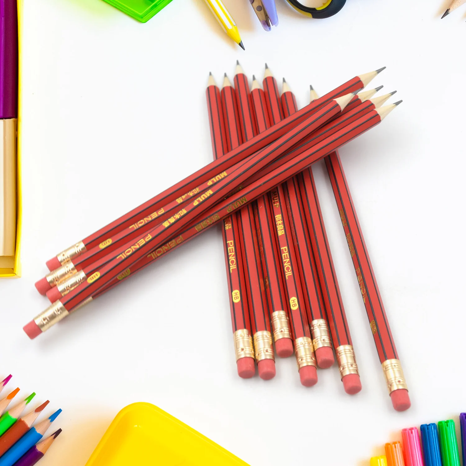Wooden Pencil Set Multi-Use Wooden Graphite Pencils for Art, School (13 Pc Set) - Image 3