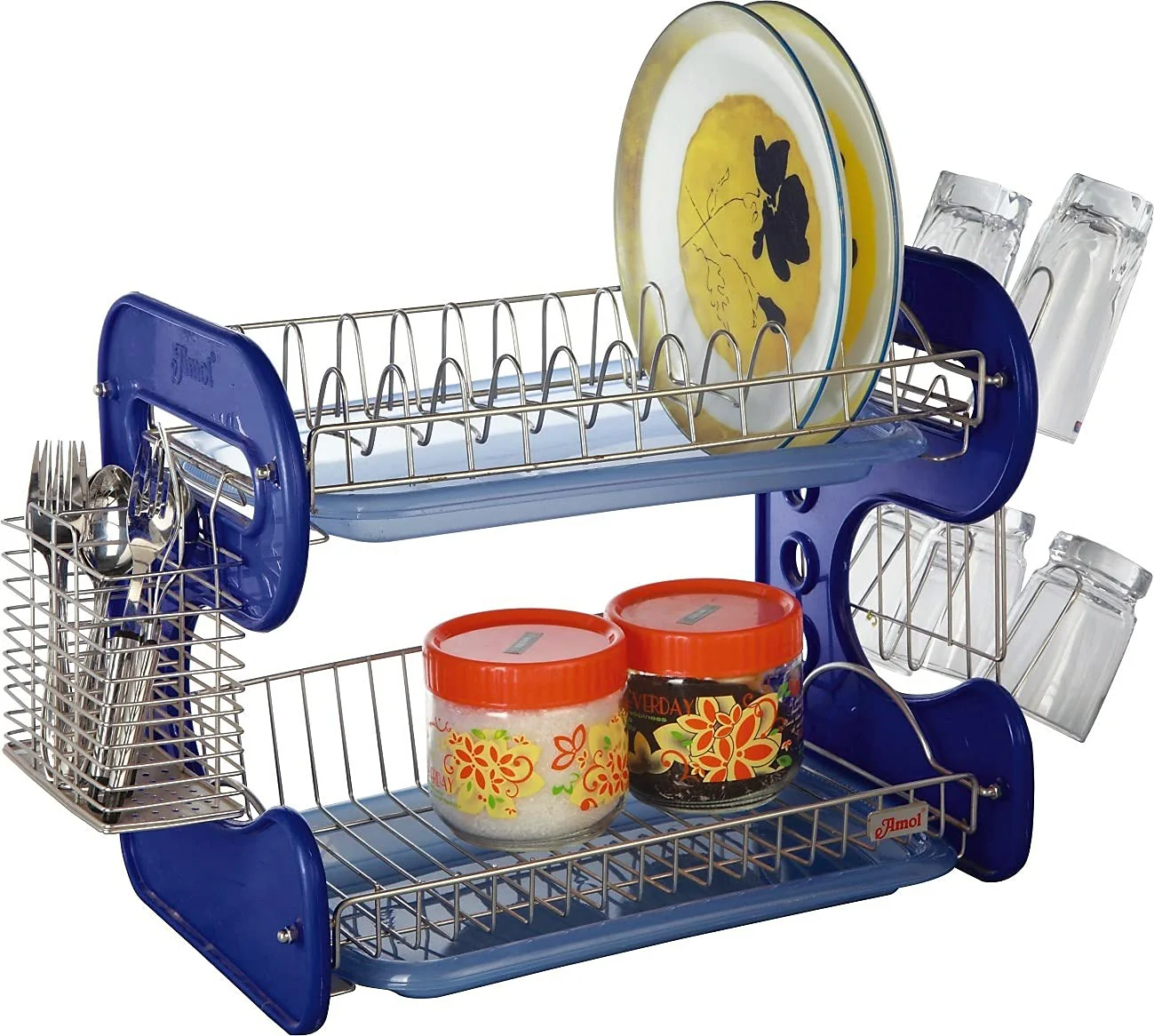 STAINLESS STEEL DRAIN BOWL STORAGE RACK HOLDER - Image 2