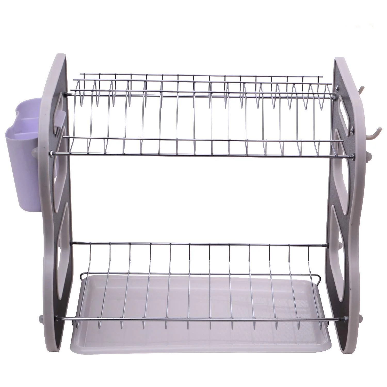 DISH DRAINER TWO LAYER DISH DRYING RACK WITH DRAIN BOARD - Image 5