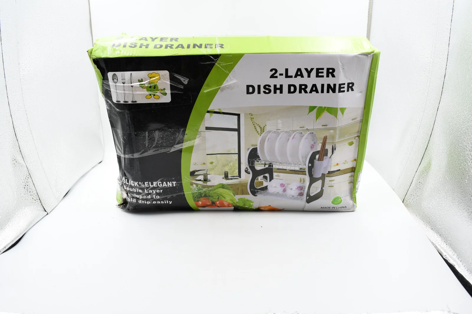 DISH DRAINER TWO LAYER DISH DRYING RACK WITH DRAIN BOARD - Image 7