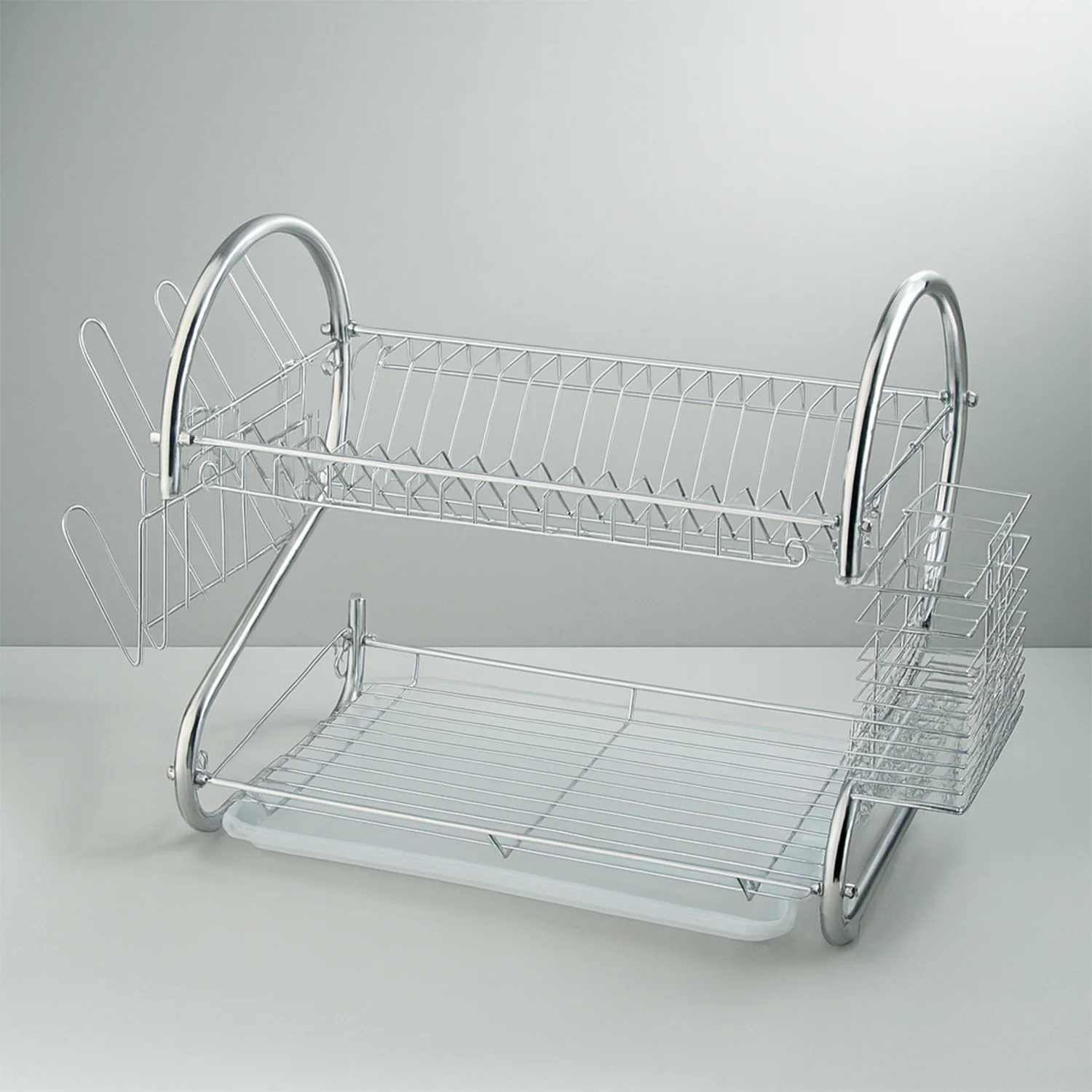 STAINLESS STEEL RECTANGLE DISH DRAINER RACK / BASKET WITH DRIP TRAY - Image 3