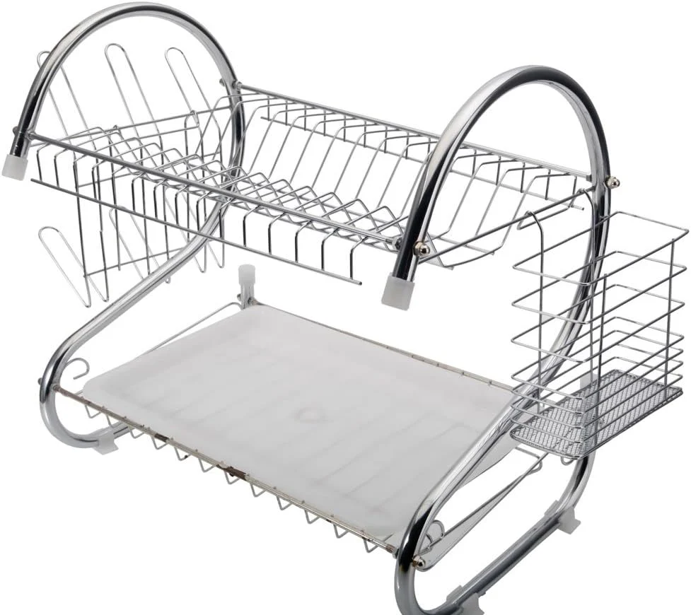STAINLESS STEEL RECTANGLE DISH DRAINER RACK / BASKET WITH DRIP TRAY - Image 4