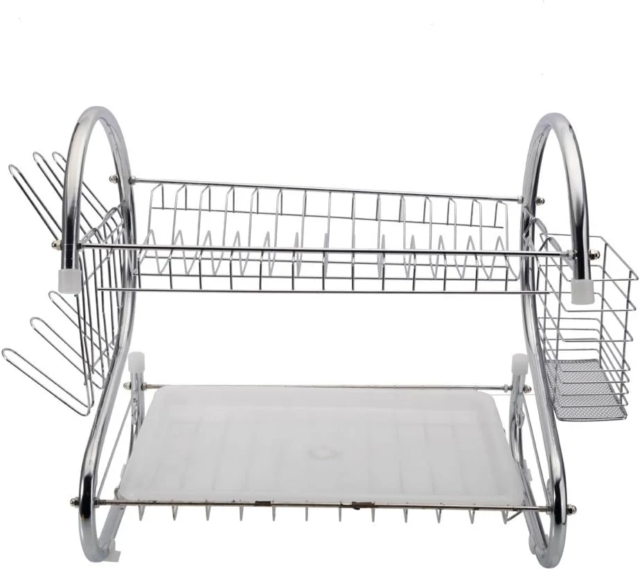 STAINLESS STEEL RECTANGLE DISH DRAINER RACK / BASKET WITH DRIP TRAY - Image 5