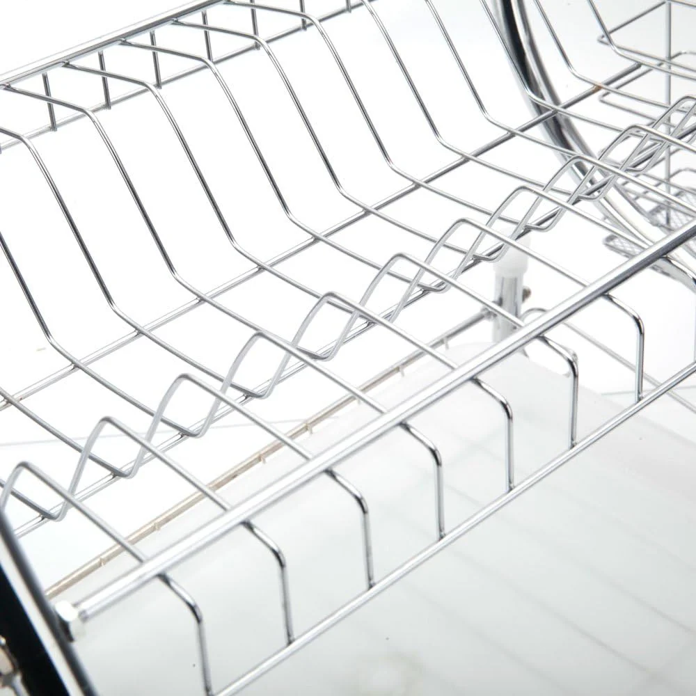 STAINLESS STEEL RECTANGLE DISH DRAINER RACK / BASKET WITH DRIP TRAY - Image 6