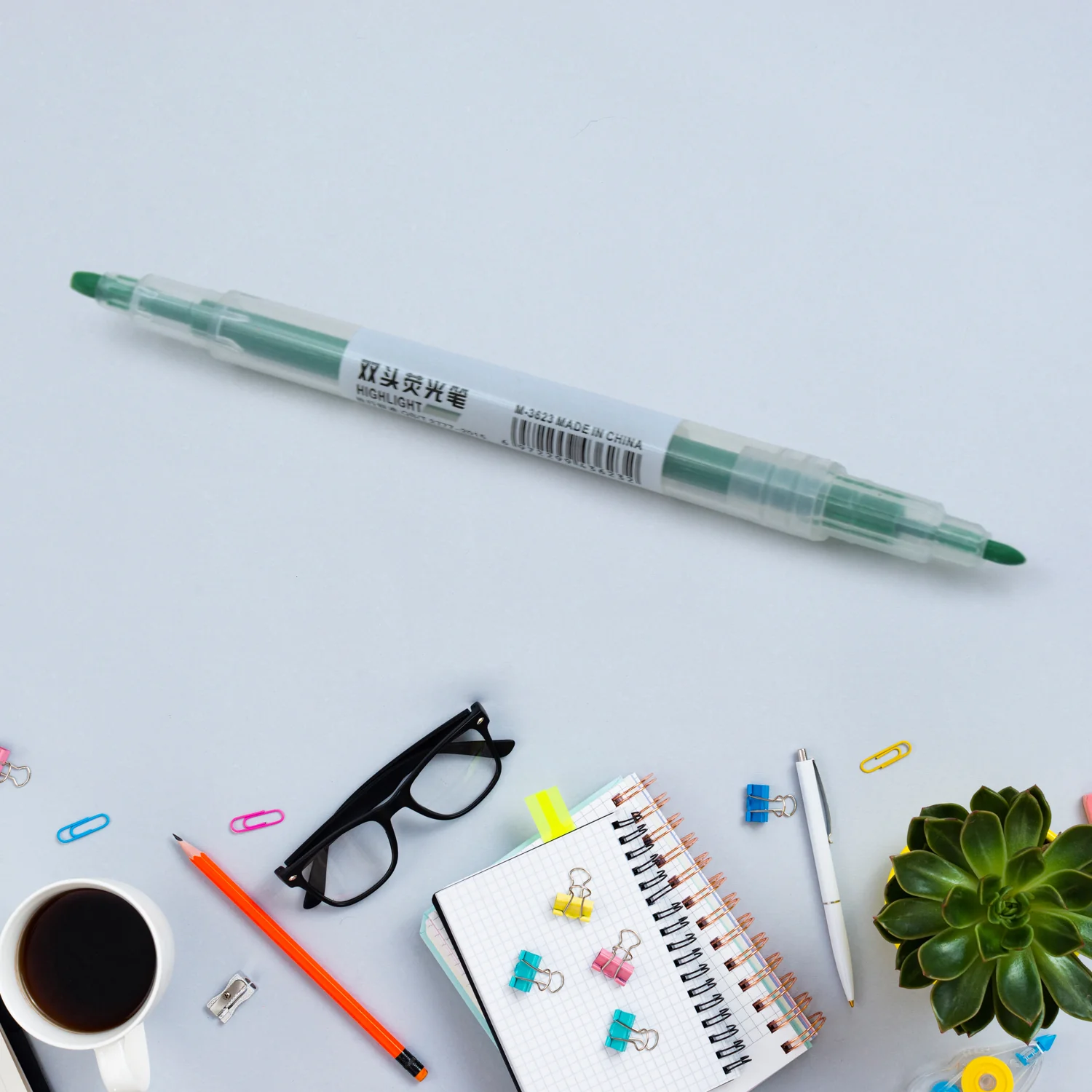 Dual-Headed Highlighter 6 Colors Pen  for Classroom and office  (6 Pc Set) - Image 6
