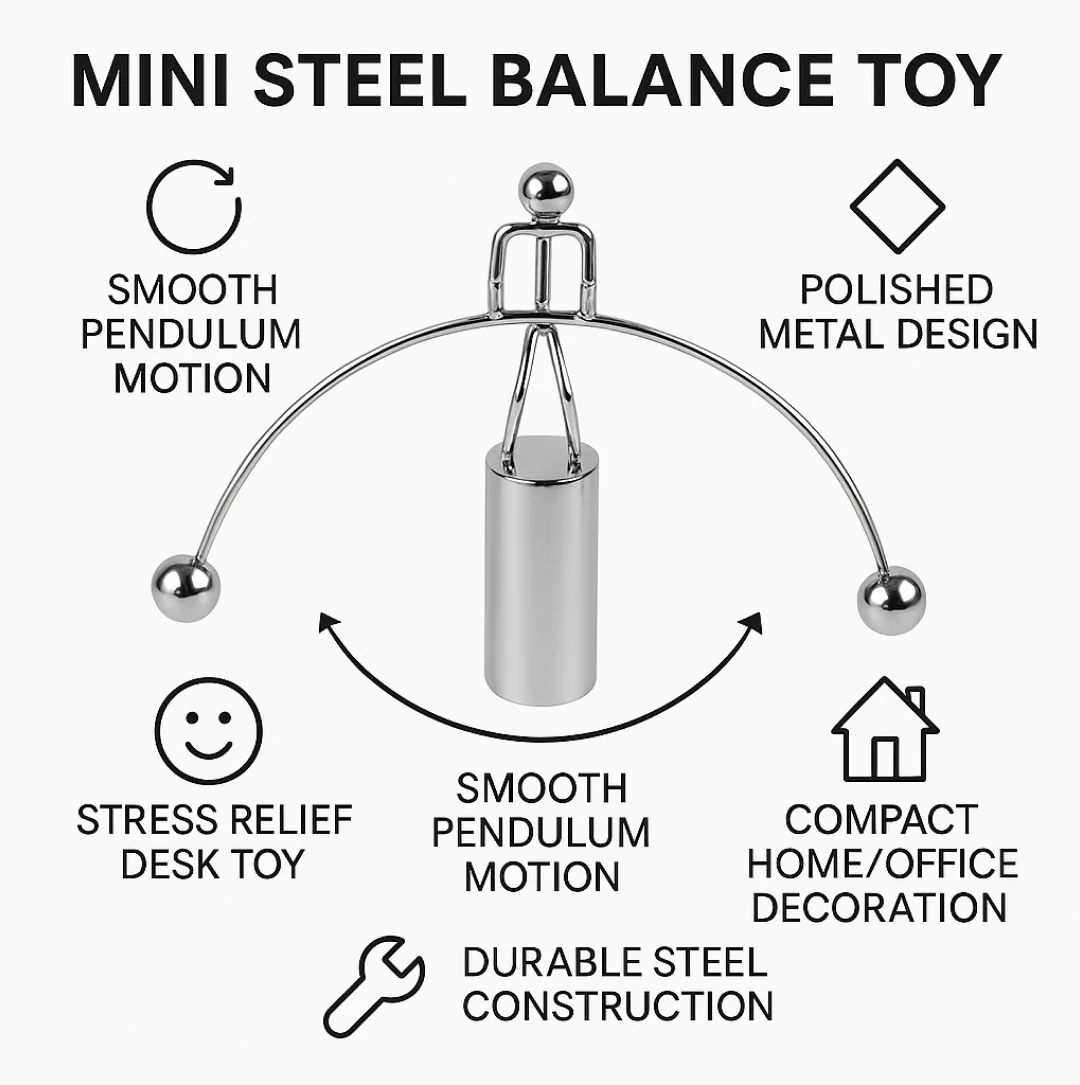 Mini Steel Balance Toy Newton Cradle Pendulum Desk Metal Decoration for Home Crafts - Image 4