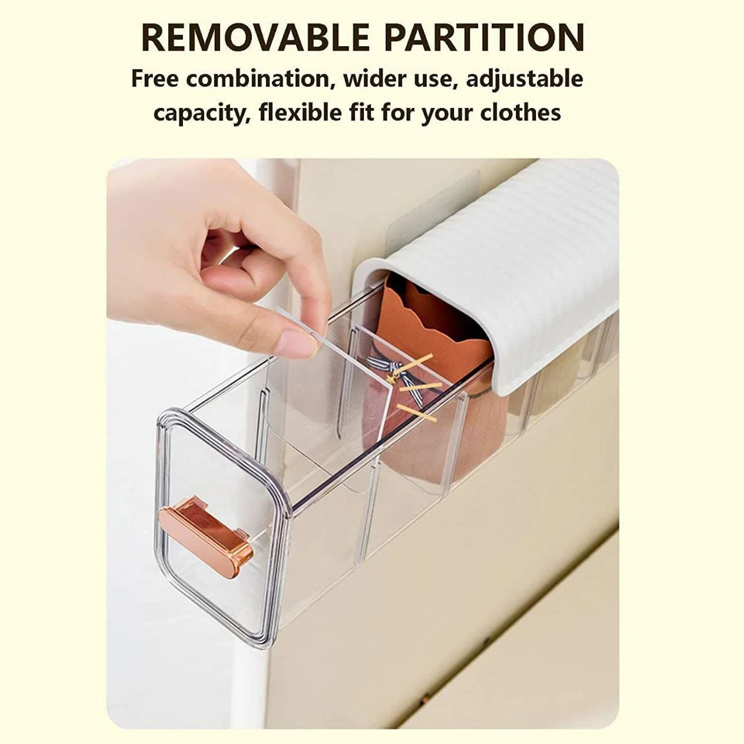 5-Cell Wall Mount Drawer Organizer for Socks & Lingerie - Image 6