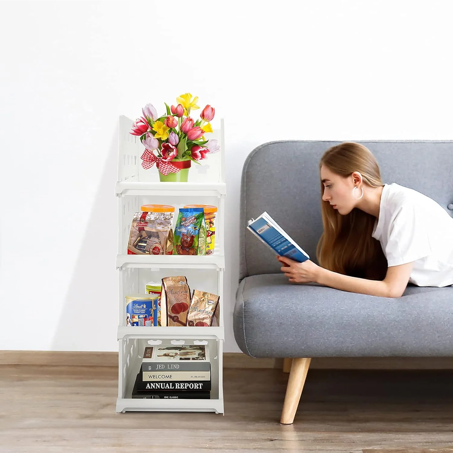 4-Layer Stackable Foldable Storage Organizer Cart Kitchen, Closet, Bedroom & Bathroom - Image 5