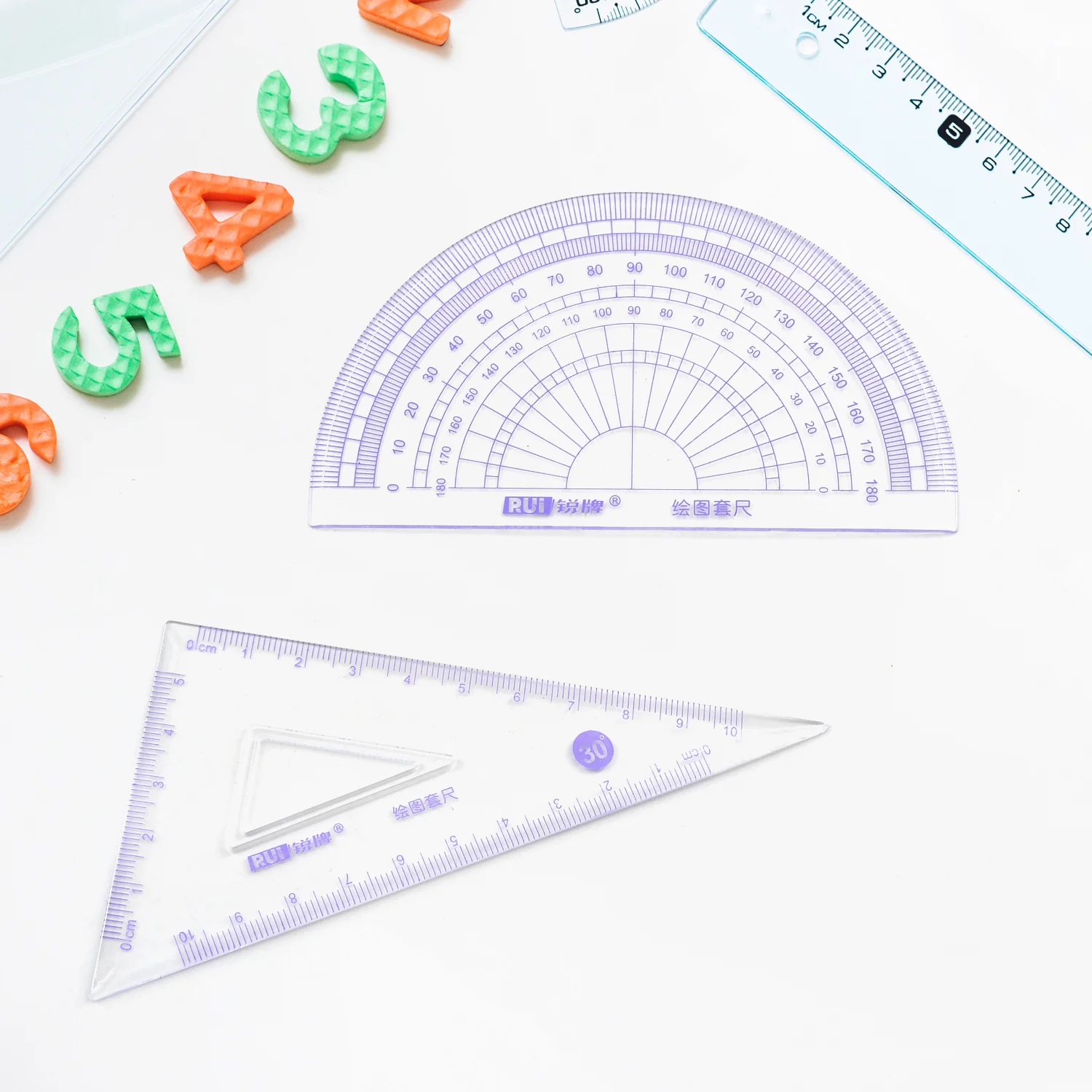 4 Pcs Ruler Suit Stationery Set for School Student Office - Image 3