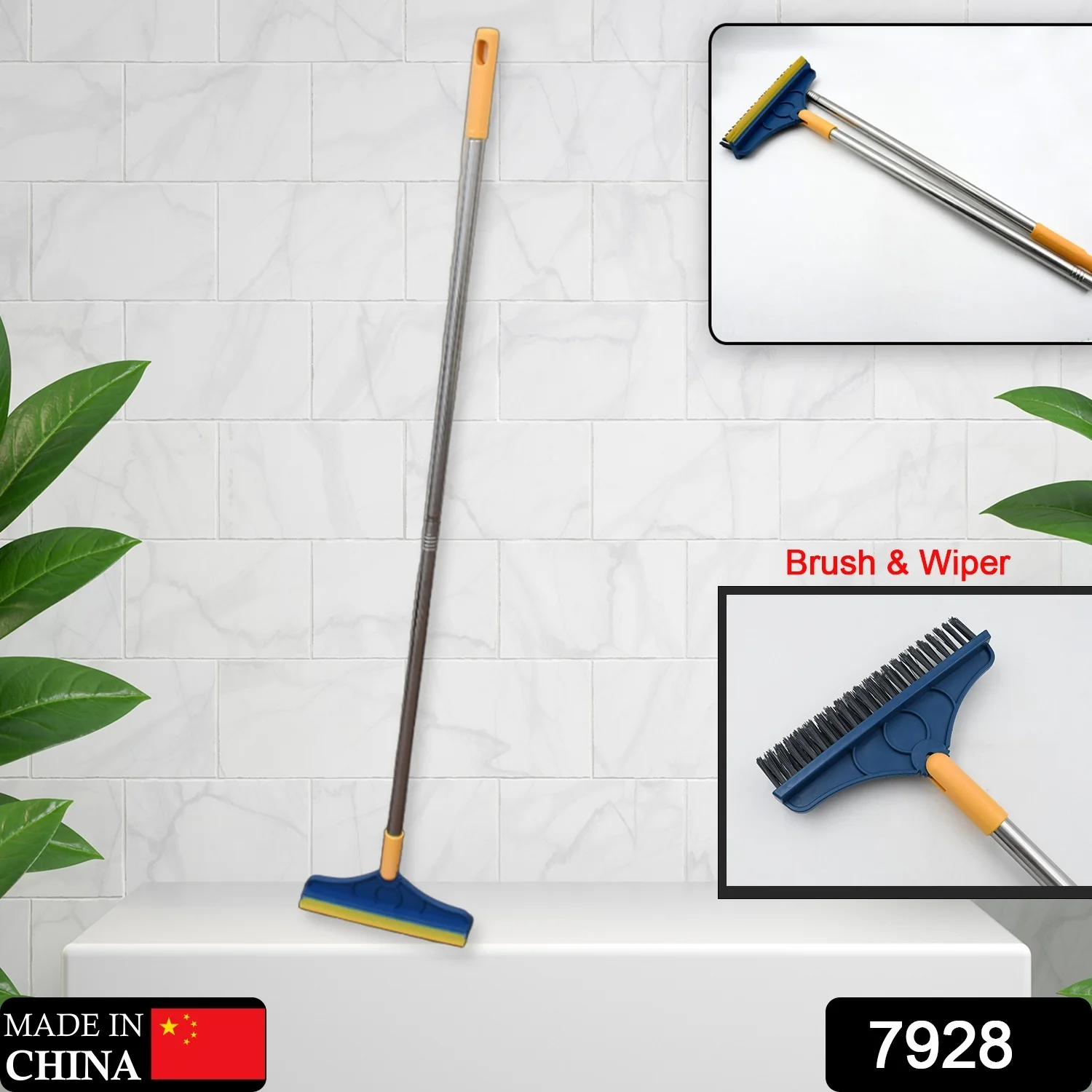 2 in 1 Cleaning Brush & Wiper , Long Handle Floor Brush - Image 2