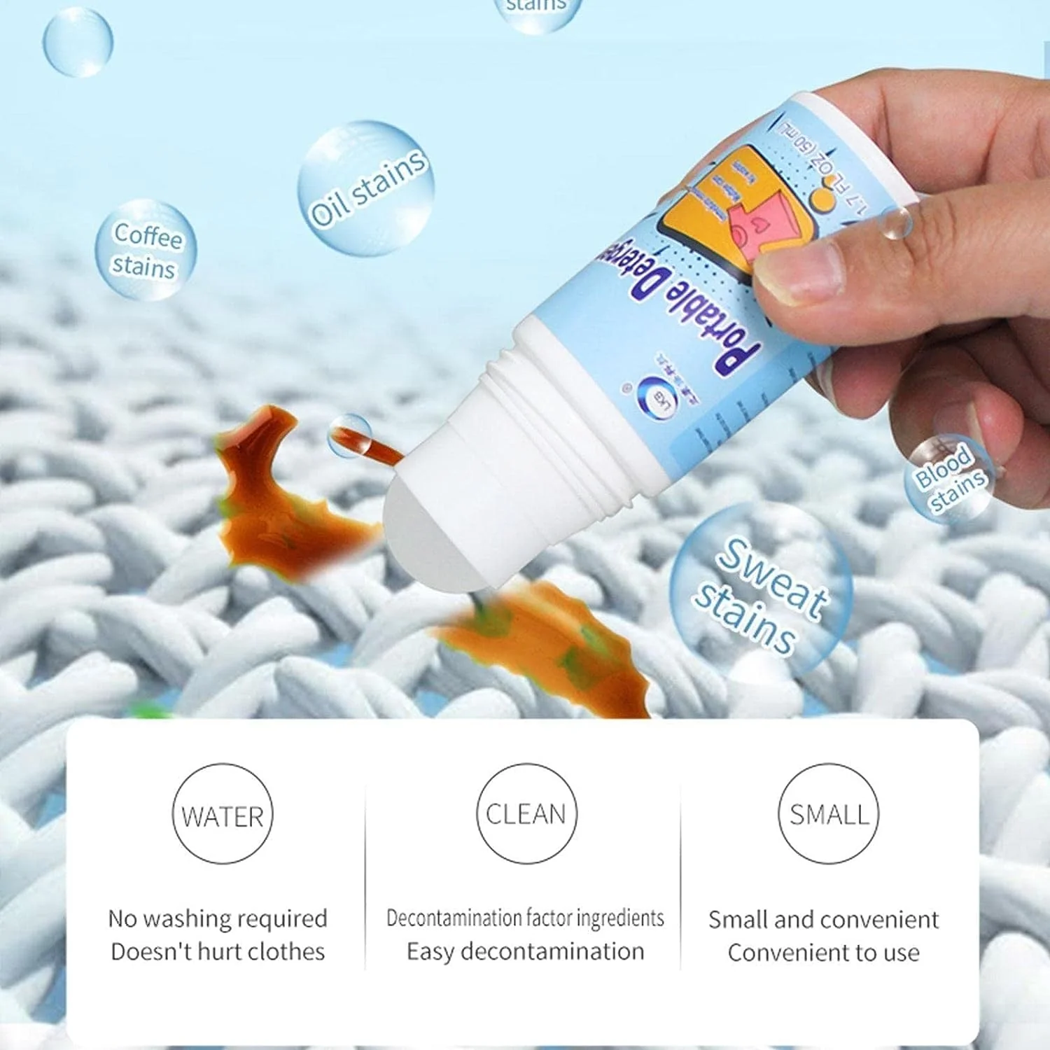 Clothes Stain Remover Bead Emergency Stain Rescue Roller Cleaner for Various Fabrics - Image 8