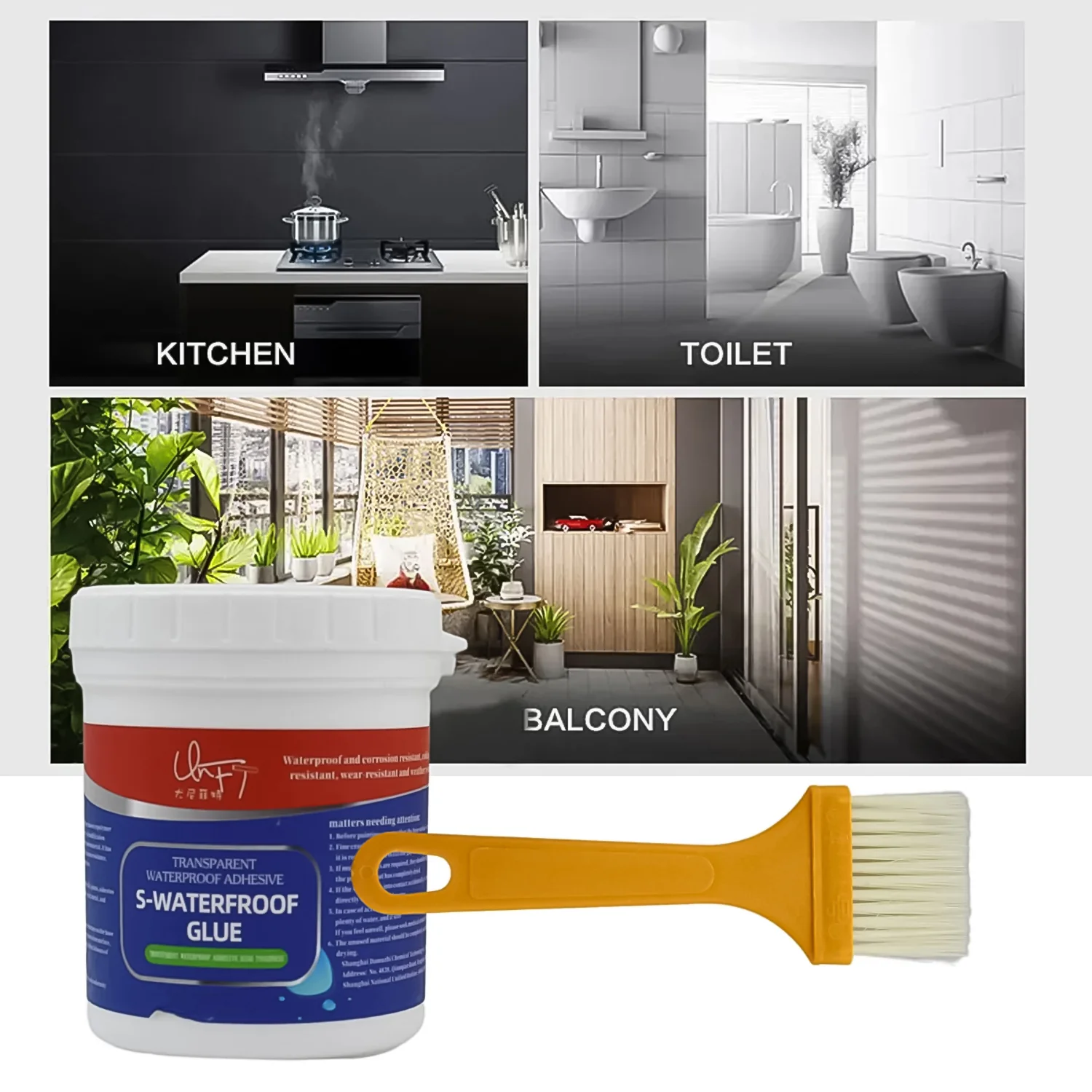 Transparent Waterproof Glue 250g with Brush - Image 6