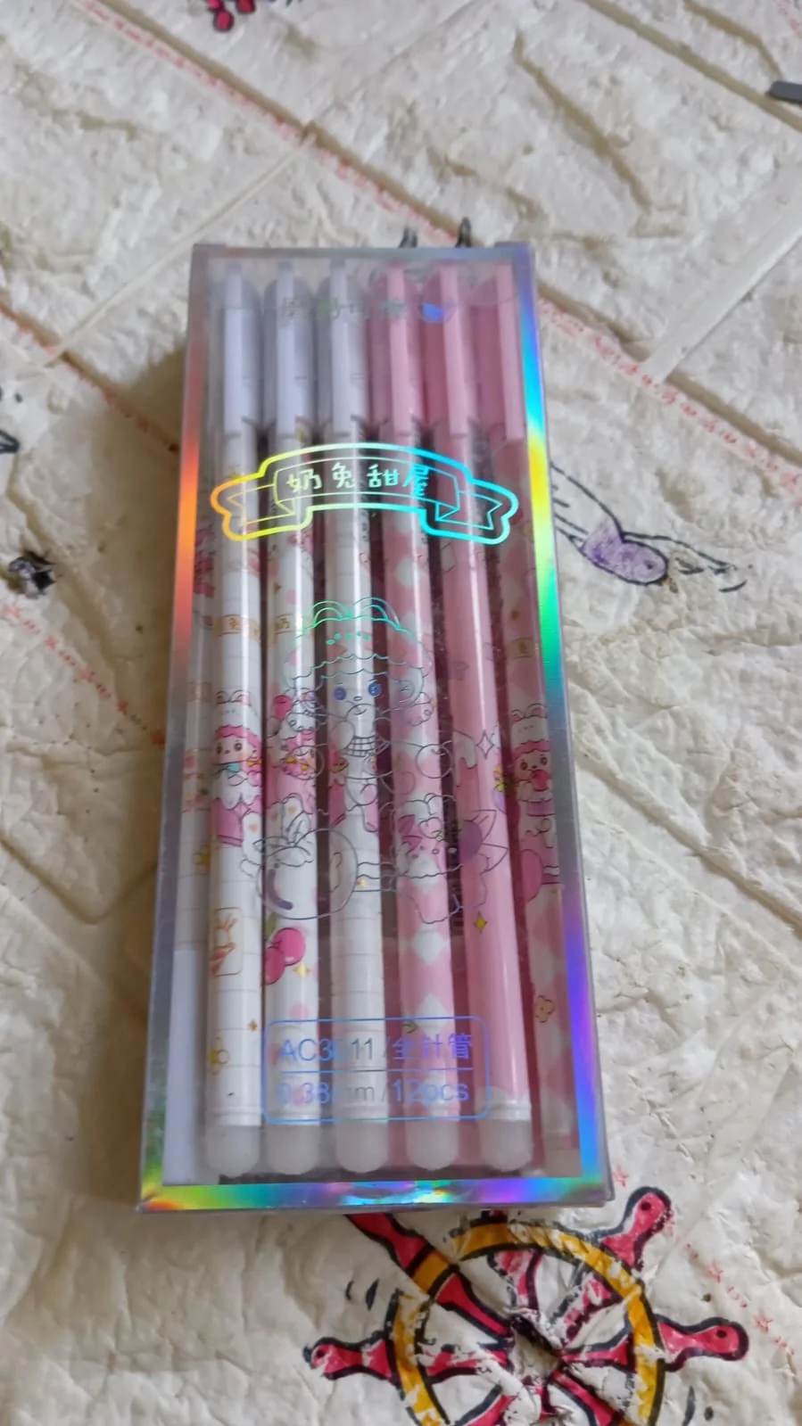 Erasable gel ink pen 12 Pcs/ Fancy Cute Blue Gel Pen with attached Magic Wipe Eraser Gel Pen, Stationery for Office School Writing Examination Supplies Tool, Return Gifts For Kids, Birthday Gifts - Image 7