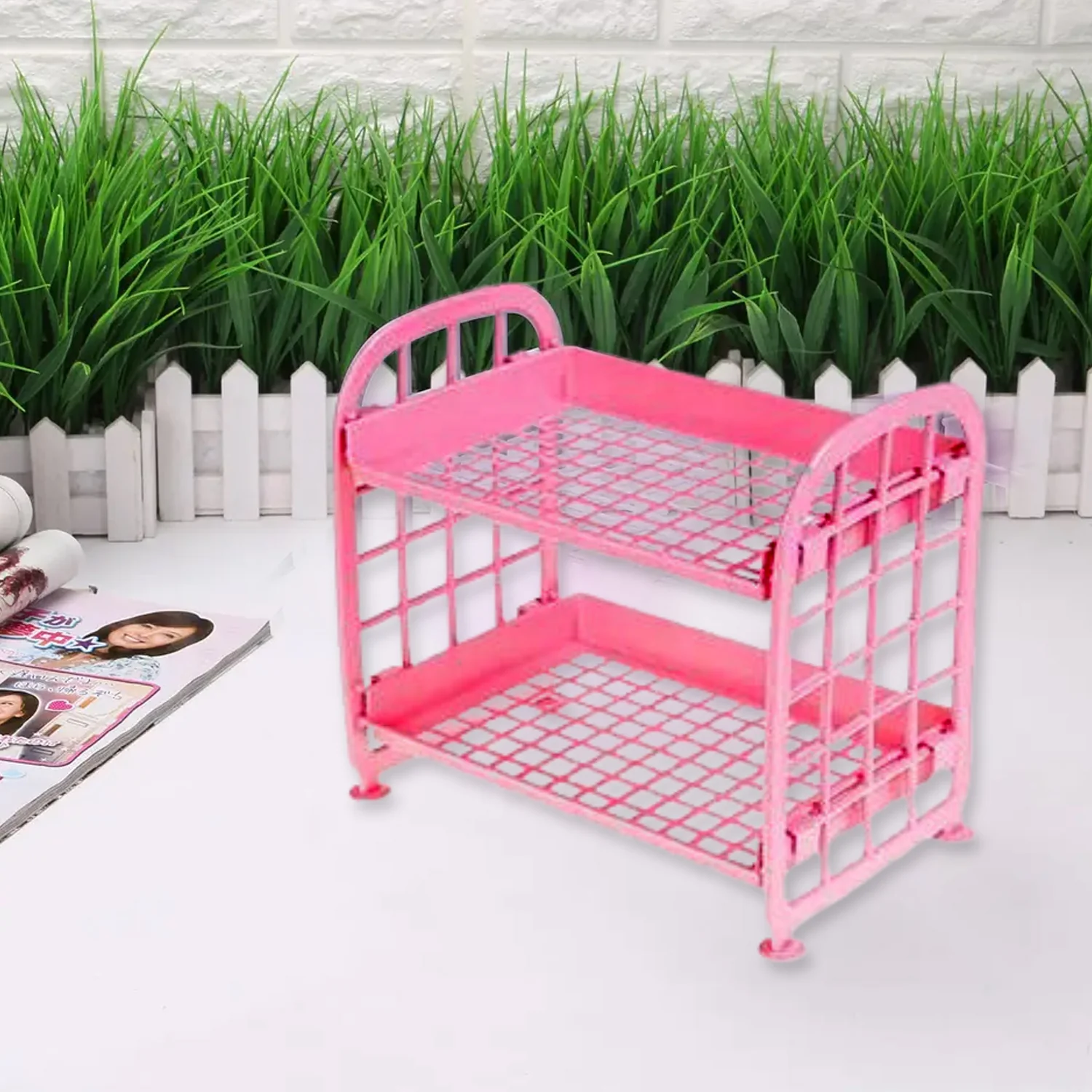 2Layer Foldable Plastic Small Storage Shelf / Rack (1 Pc / Mix Color) - Image 3