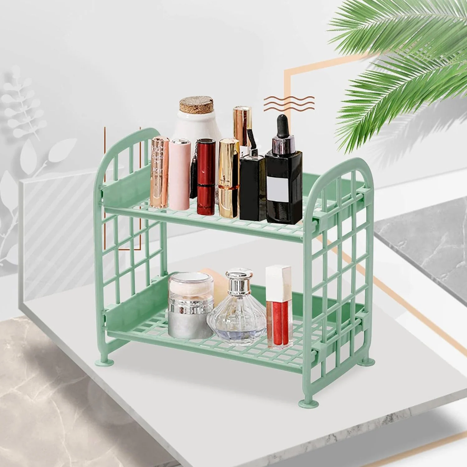 2Layer Foldable Plastic Small Storage Shelf / Rack (1 Pc / Mix Color) - Image 8