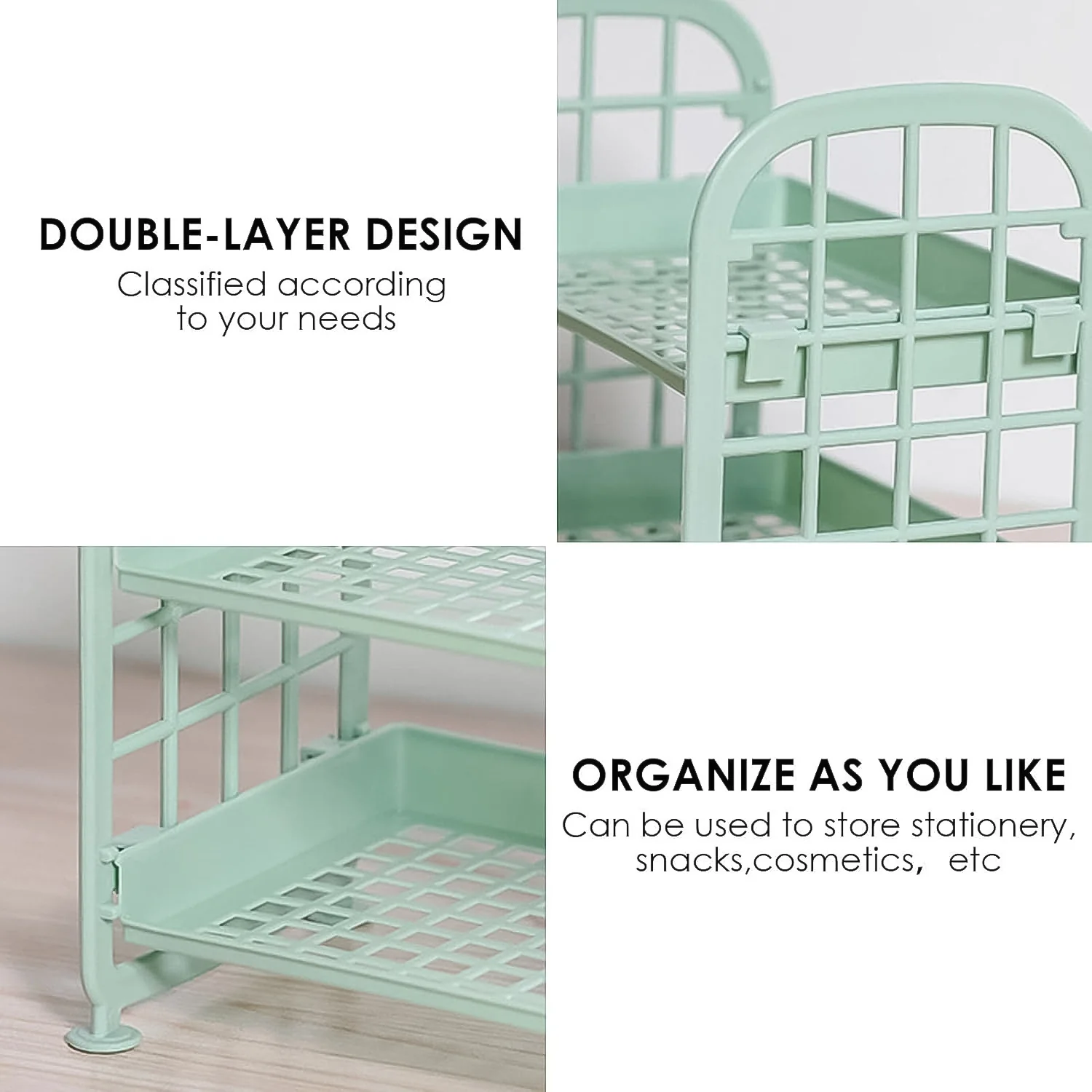 2Layer Foldable Plastic Small Storage Shelf / Rack (1 Pc / Mix Color) - Image 9