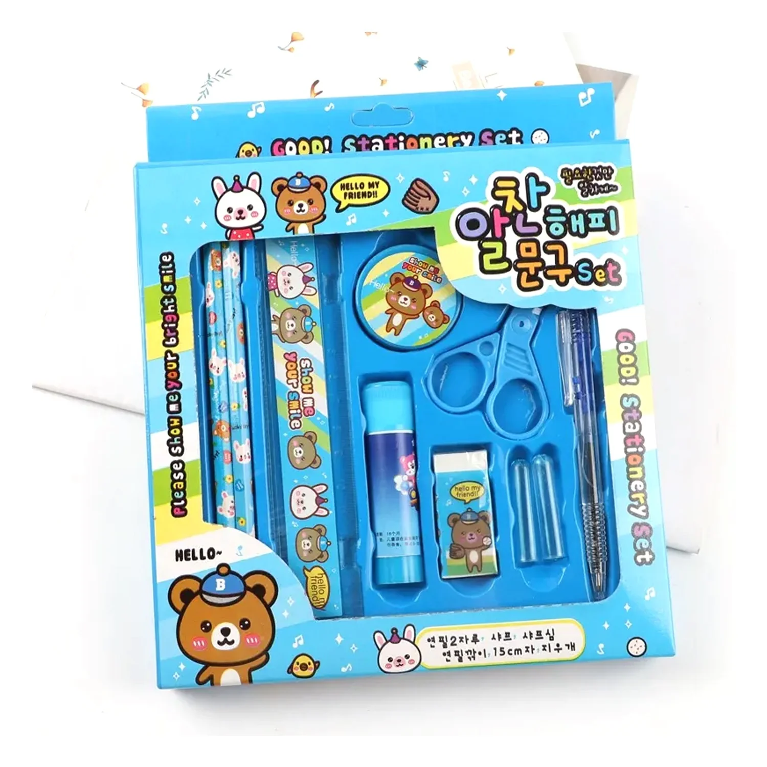 10-Pc Stationery Set for School, Office & Gifts with Pencil, Pen, Scissors - Image 4