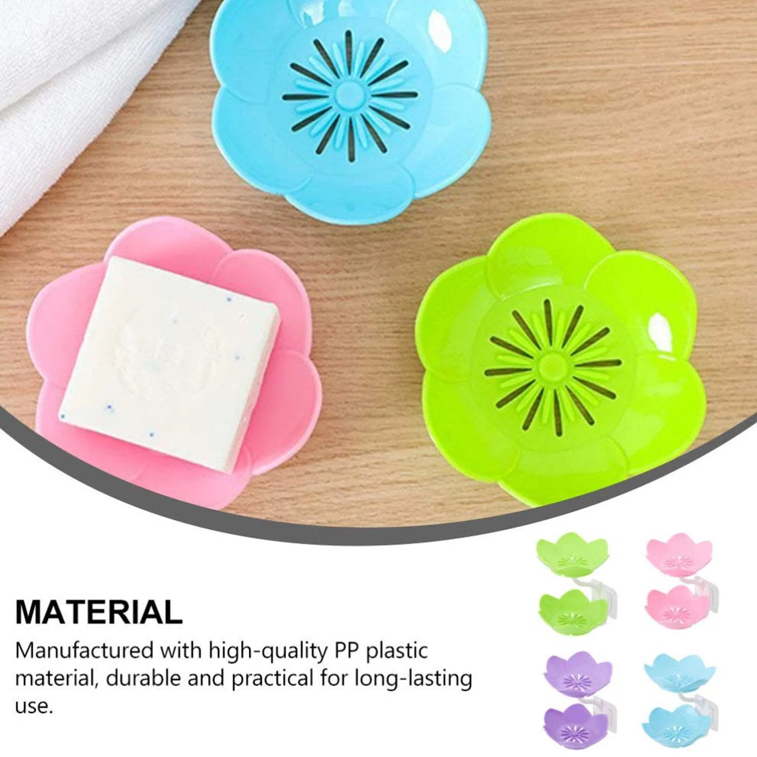 Double Layer Flower Self Draining Soap Dish Holder, Bathroom Shower Soap Holder - Image 5