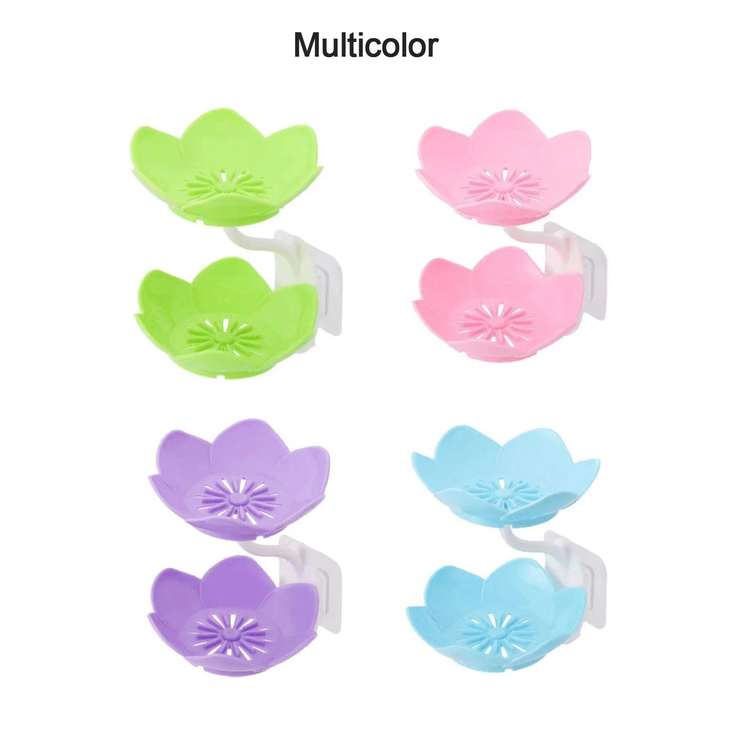 Double Layer Flower Self Draining Soap Dish Holder, Bathroom Shower Soap Holder - Image 7