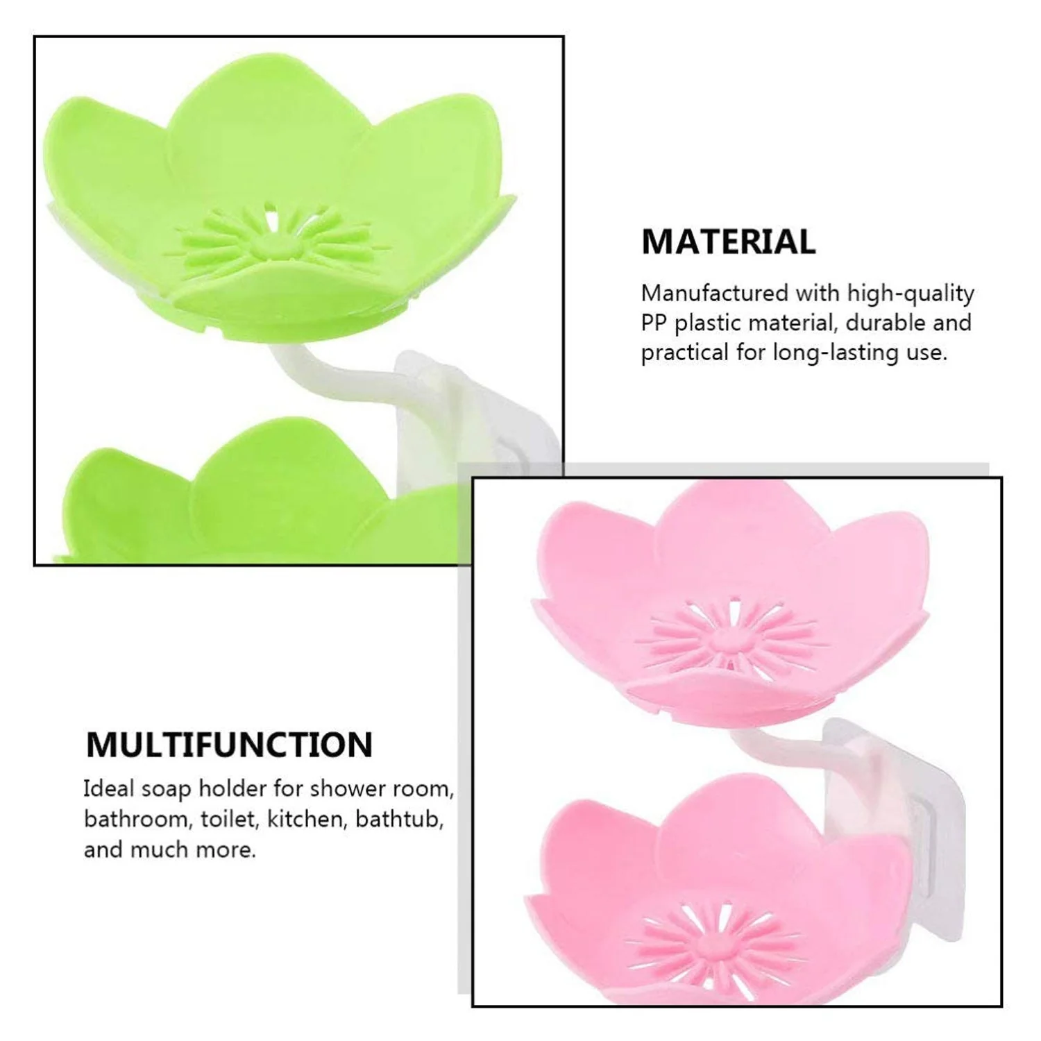 Double Layer Flower Self Draining Soap Dish Holder, Bathroom Shower Soap Holder - Image 8