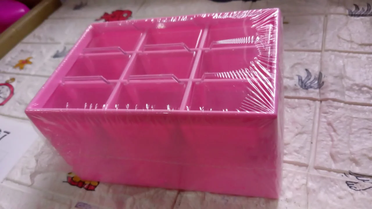 Storage Box 9 Grids Multi-Purpose Desktop Drawer Organizer  Hanging Hole Design - Image 6