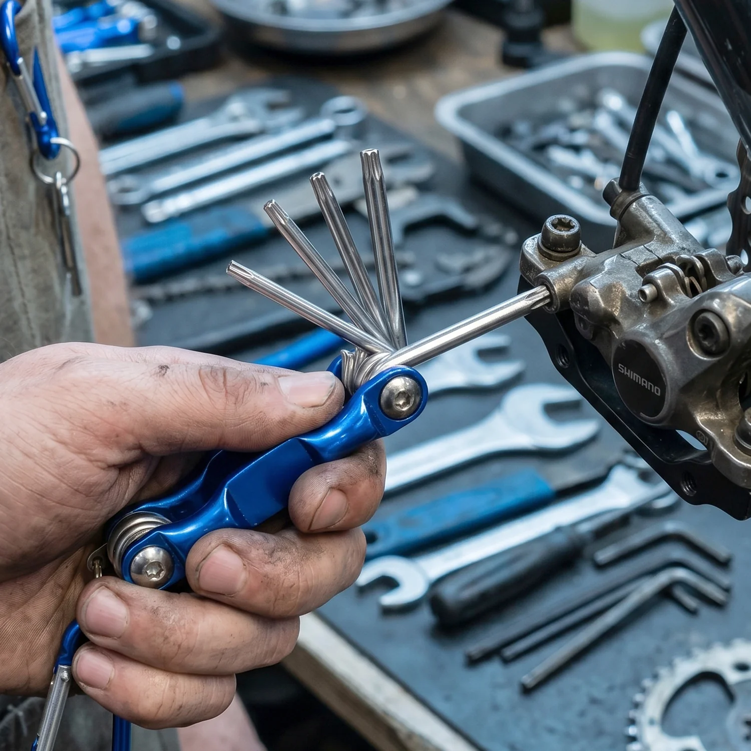 8 In 1 Multifunctional Cycling Bike Repair Tool Portable Foldable Multi Tool Kit - Image 3