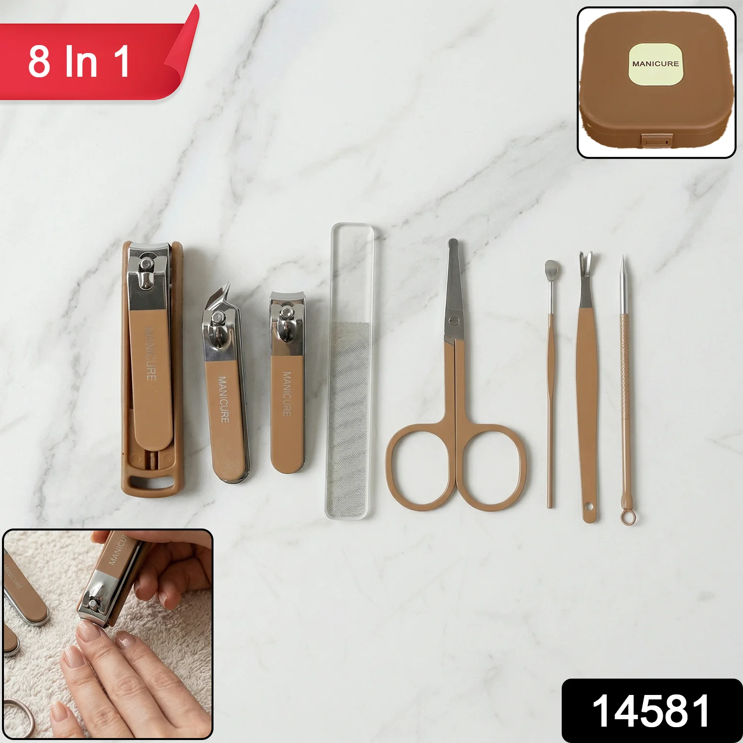8 In 1 Professional Manicure Pedicure Kit - Image 2