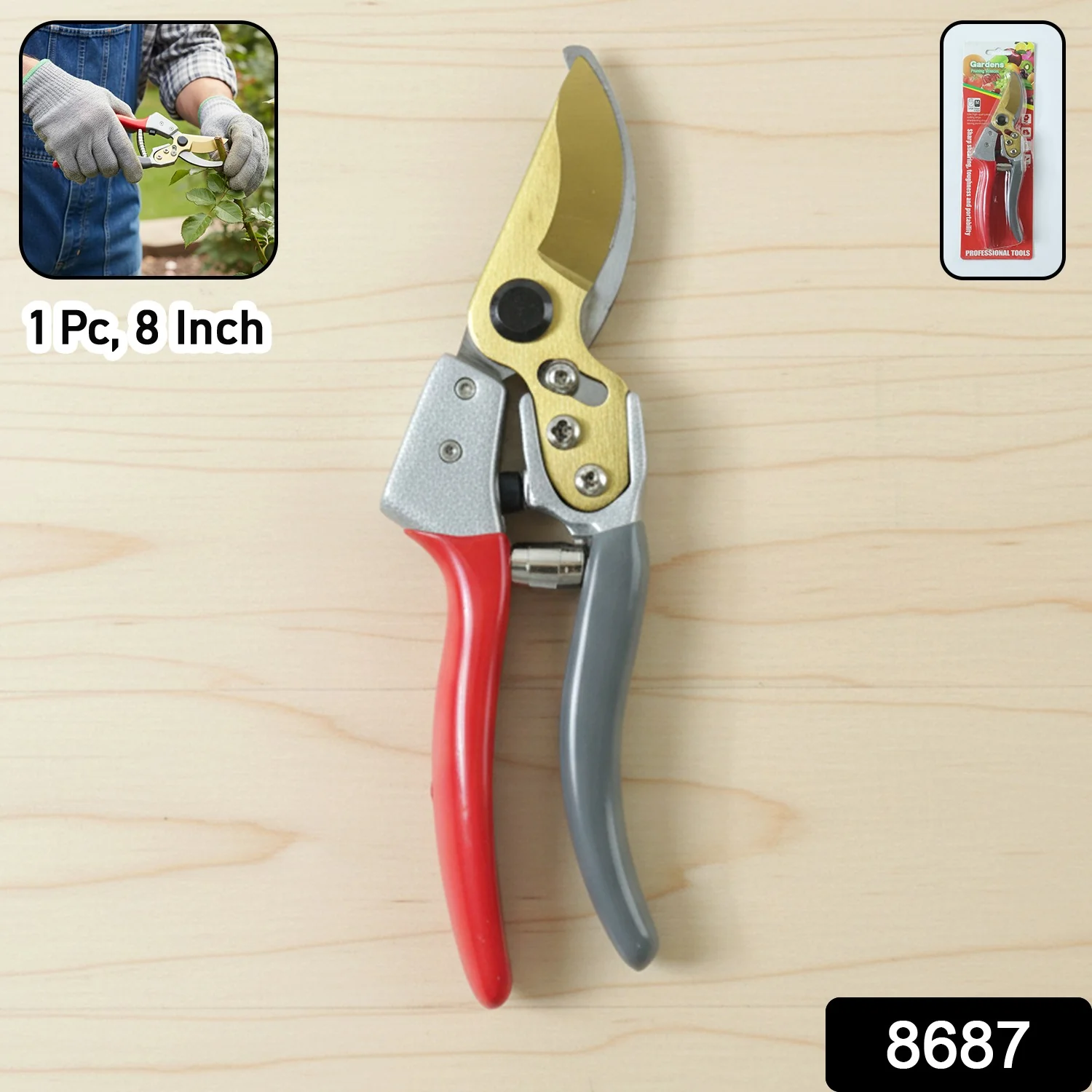 8 Inch Garden Pruners Scissor Cutter (1 Pc) - Image 2