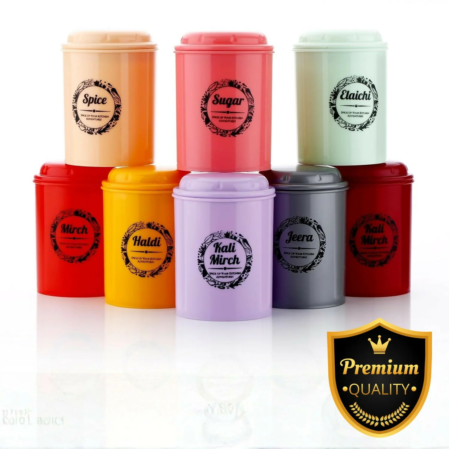 8 Pcs multi color spice and masala jar - Image 4