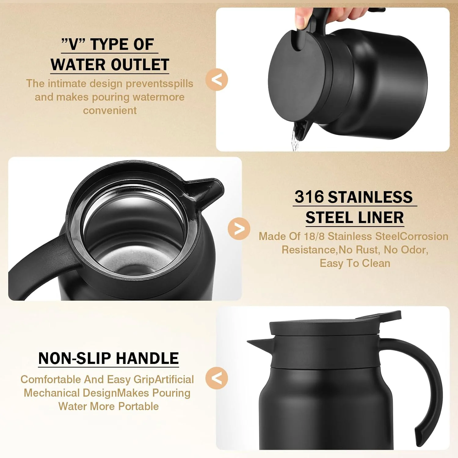 800 ML Insulated Thermos Flask with Handle and Strap - Image 10