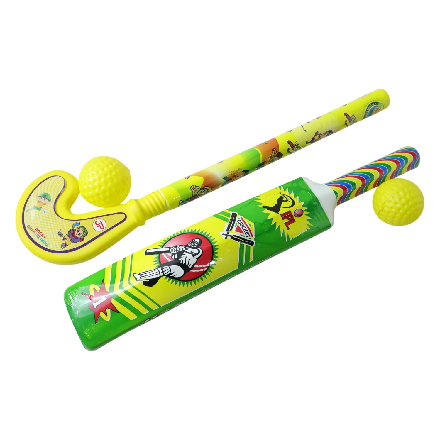 Combo of Light Weight Plastic Bat, Ball & Hockey for Kids, Boys, Indoor, Outdoor Play - Image 5