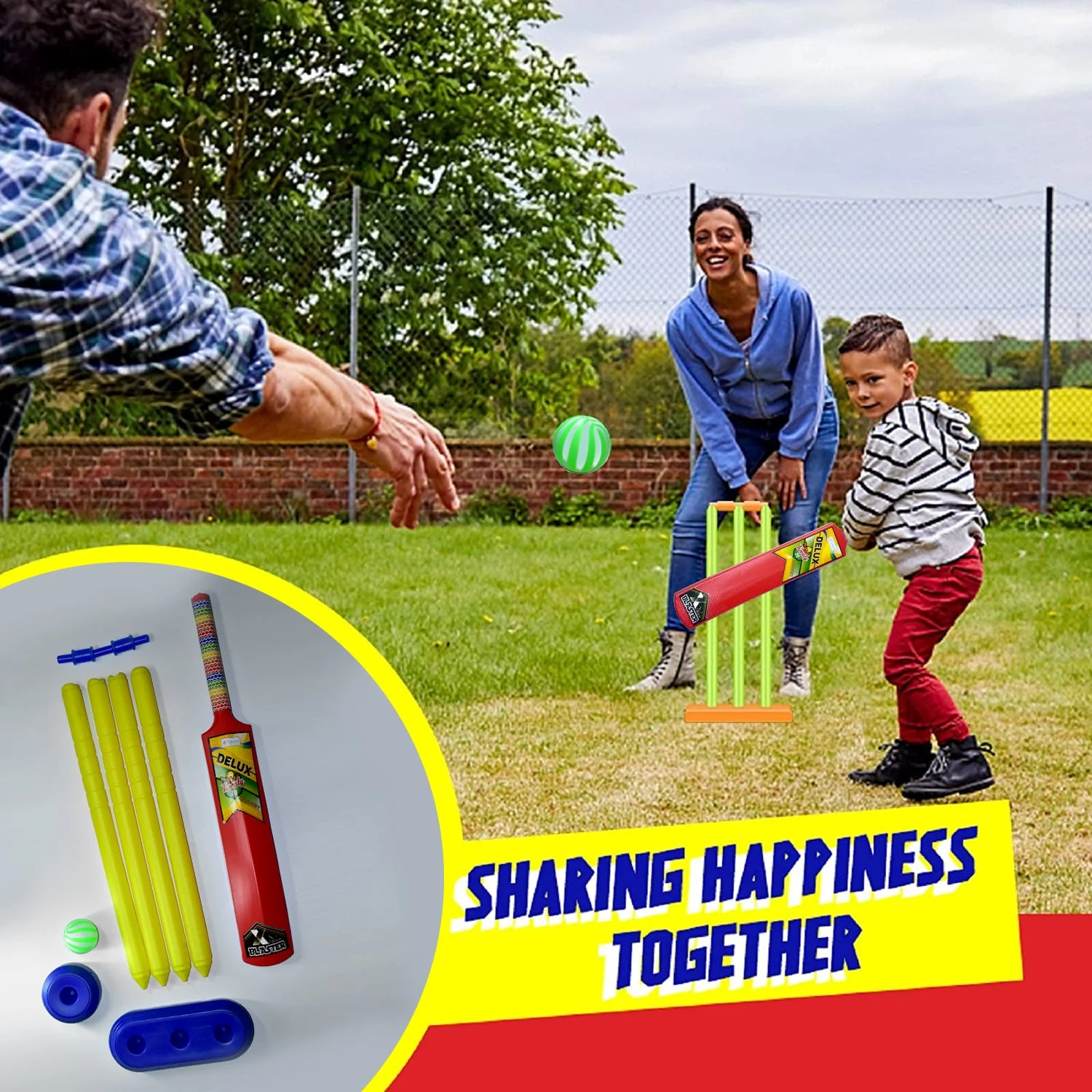 Plastic Cricket Set with Stump,Ball and Bat Kit - Image 3