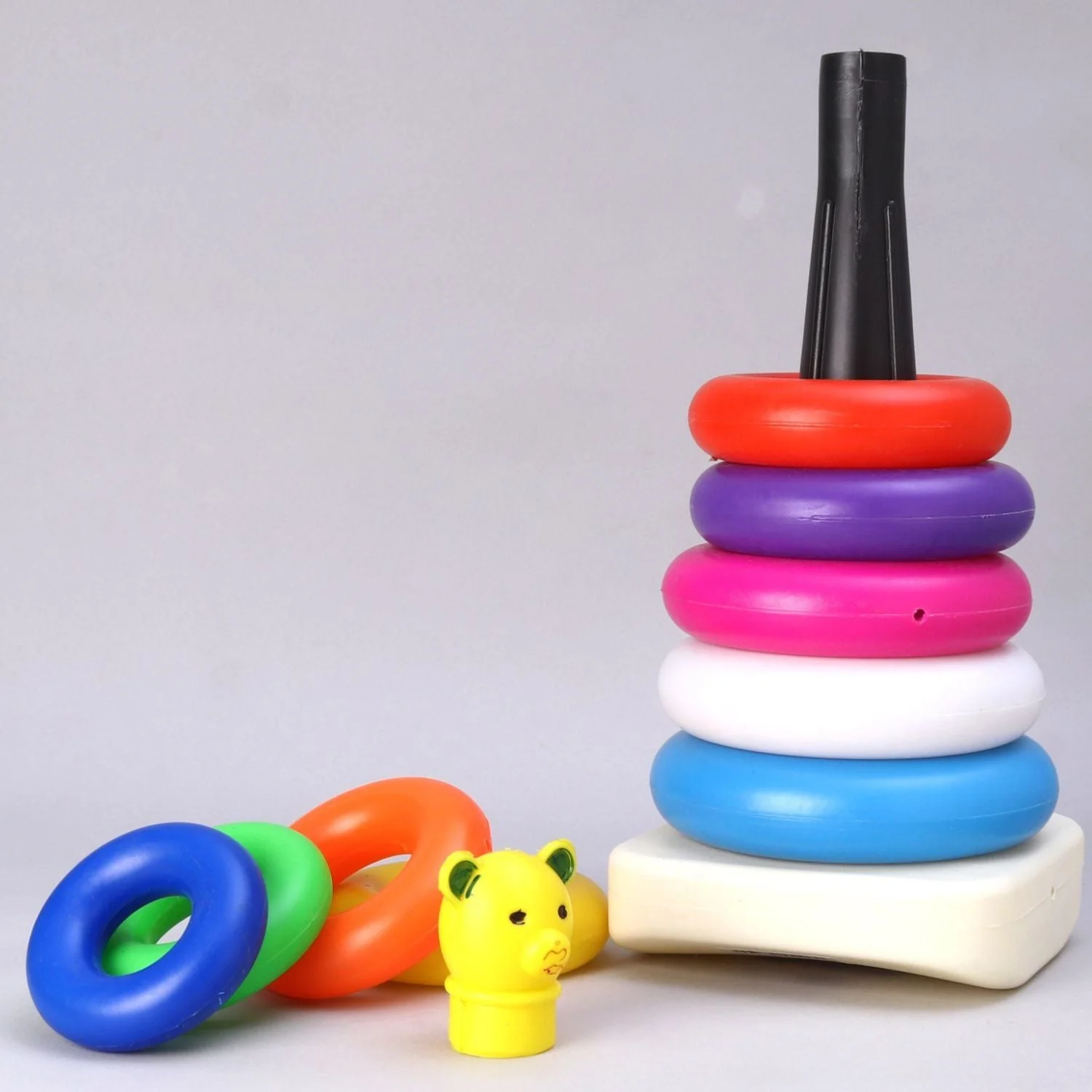 Plastic Baby Kids Teddy Stacking Ring Jumbo Stack Up Educational Toy 9pc - Image 6