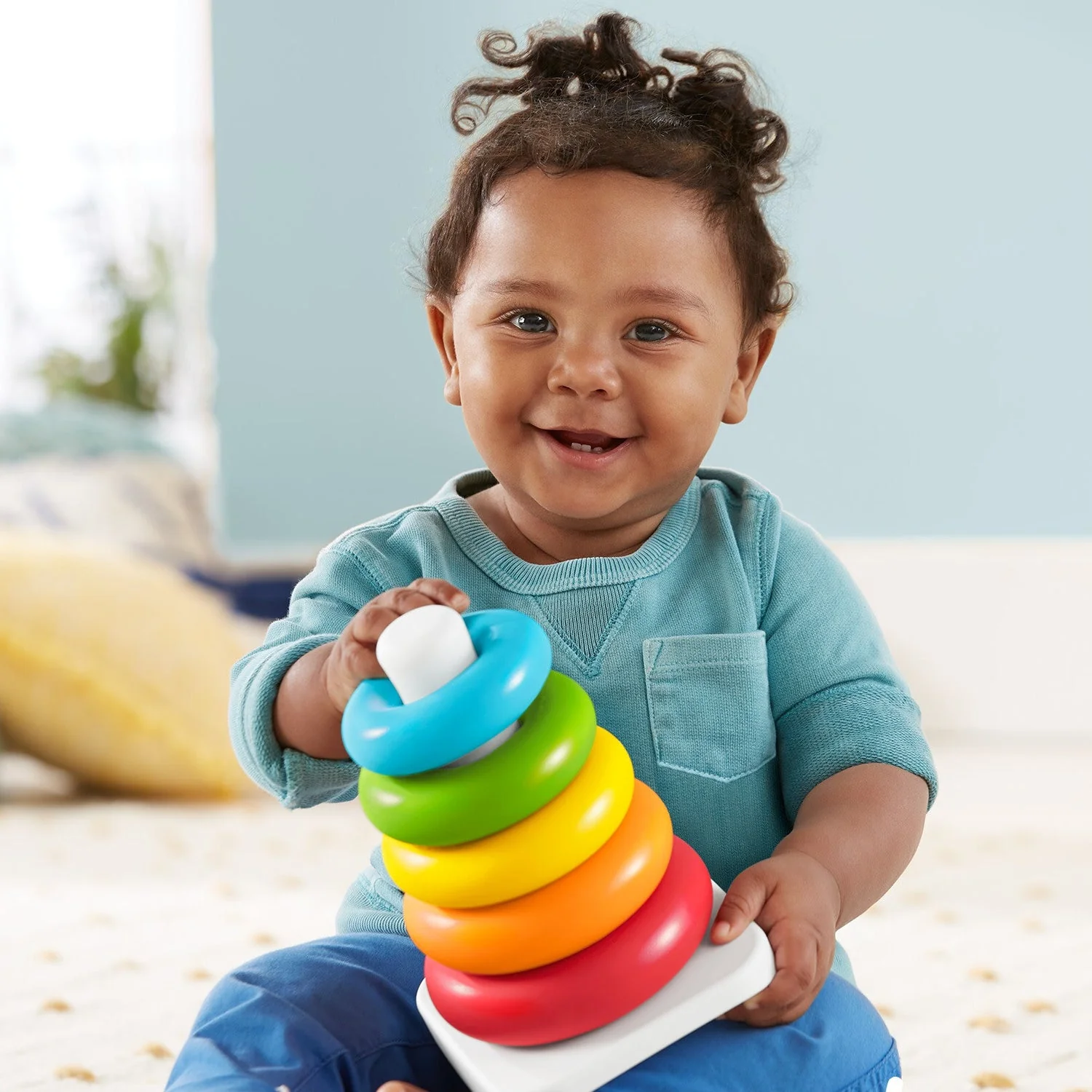 Plastic Baby Kids Teddy Stacking Ring Jumbo Stack Up Educational Toy 7pc - Image 5