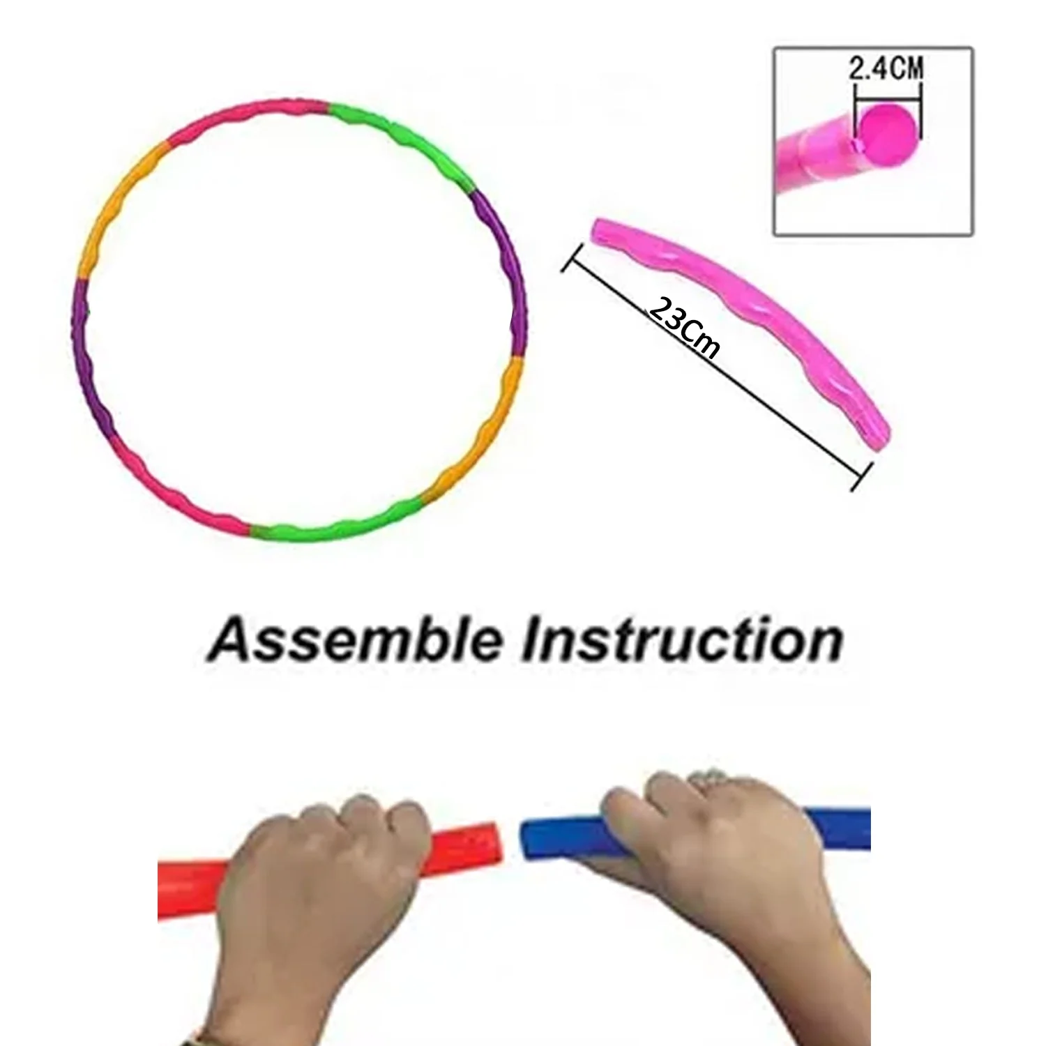 Hoops Hula Interlocking Exercise Ring for Fitness with Dia Meter Boys Girls and Adults (8 Pcs Set) - Image 7