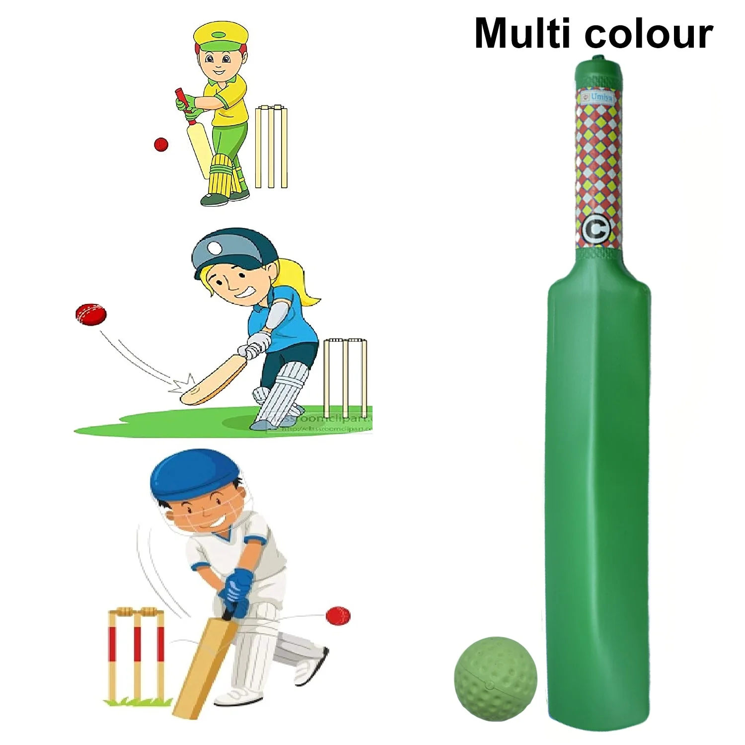 Plastic Cricket Bat Ball Set for Boys and Girls - Image 3